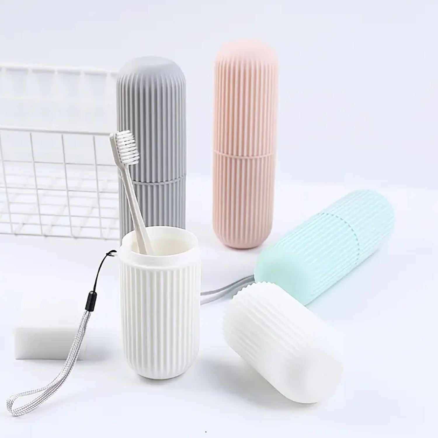 0308 Travel Toothbrush Holder, Portable Toothbrush Case for Traveling, Camping, Capsule Shape Travel Toothbrush Toothpaste Case Holder Portable Toothbrush Storage Plastic Toothbrush Holder With Rope and Brush 0308 Travel Toothbrush Holder, Portable Toothbrush Case for Traveling, Camping, Capsule Shape Travel Toothbrush Toothpaste Case Holder Portable Toothbrush Storage Plastic Toothbrush Holder With Rope and Brush